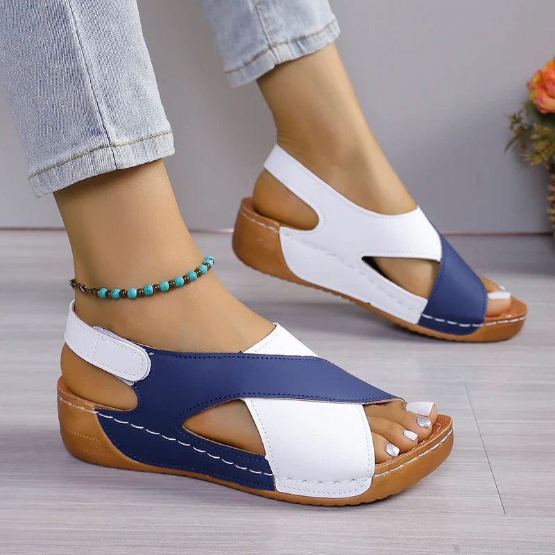 Jade | Chic Orthopedic Sandals Blue and White Shoes & Sandals