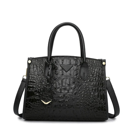 Vintage Crocodile Leather Designer Handbag Black Handbags