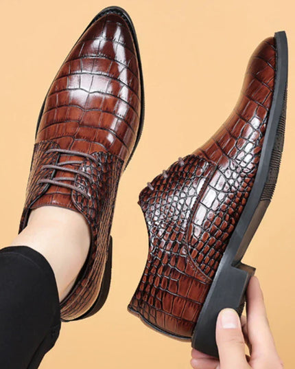 Lauren™ - Stylish Crocodile Pattern Leather Shoes Shoes