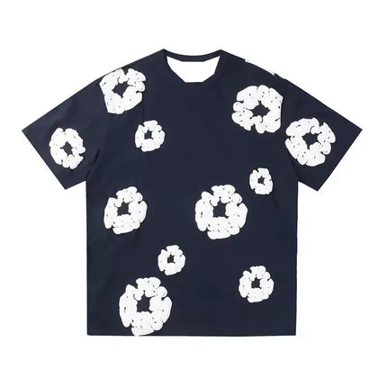 Unisex Denim Tears Short Sleeve T-Shirt Navy blue T-Shirt