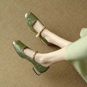 Verona Pearl Pumps – Silk-Textured Low Heels Women Shoes