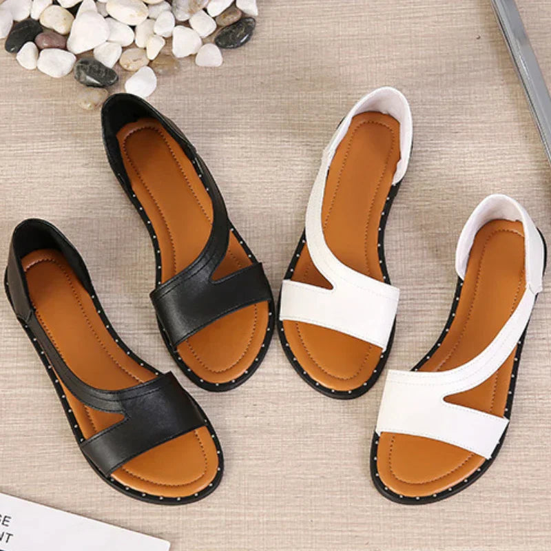 Aurora - Fish-mouth Rivet Open Toe Flat Orthopedic Sandals