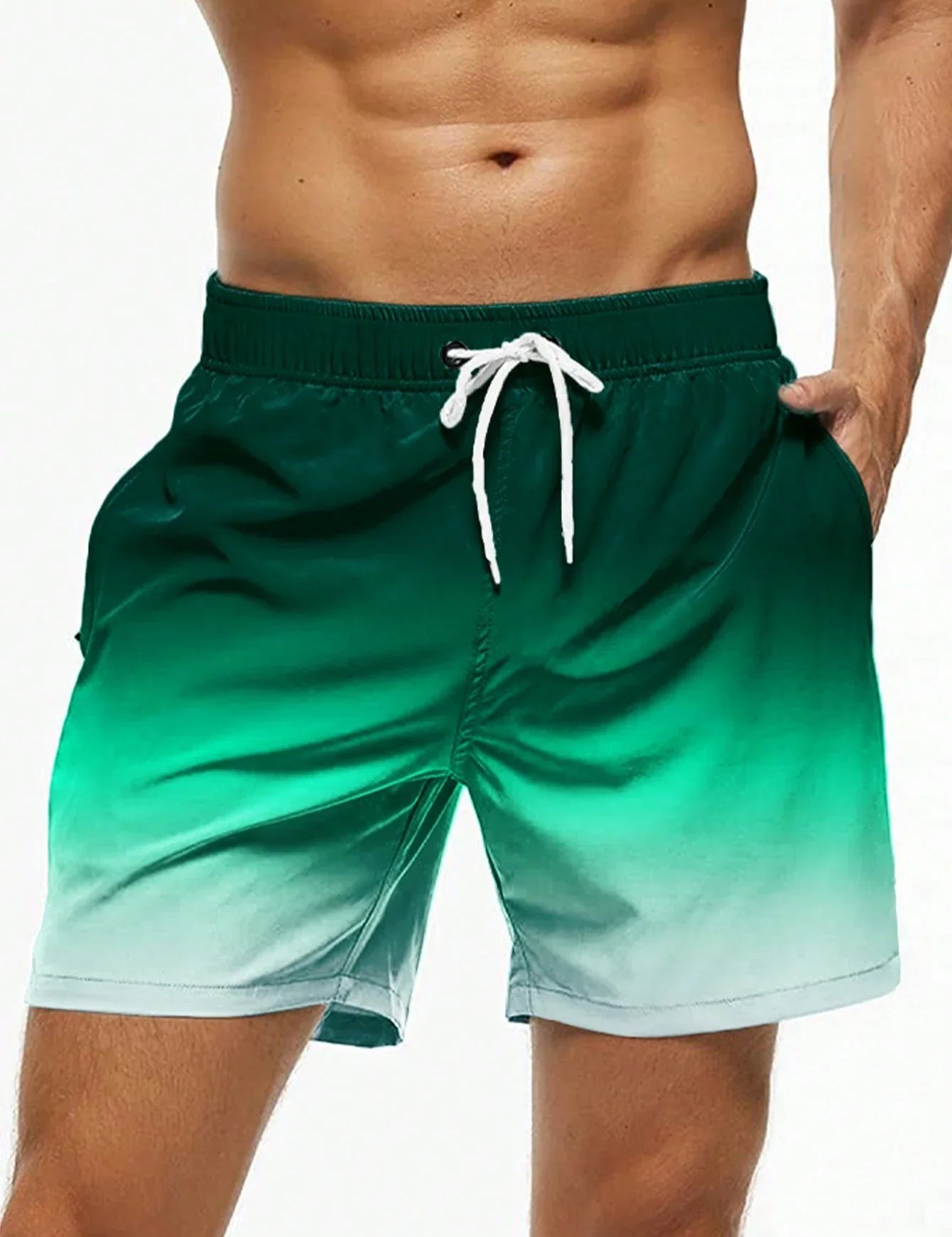Men's Gradient Color Block Swim Trunks DKMAX259684 Shorts