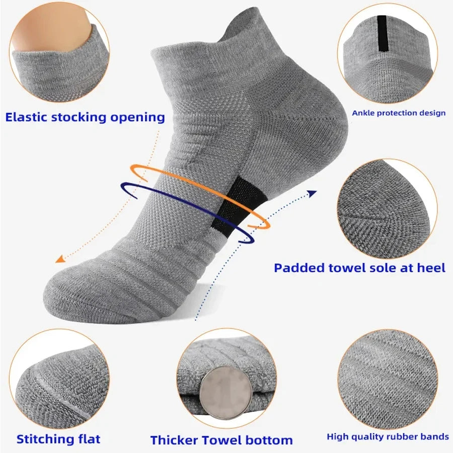 Men’s Anti-Slip Cotton Sports Socks – Breathable, Odor-Free Men's Accessories