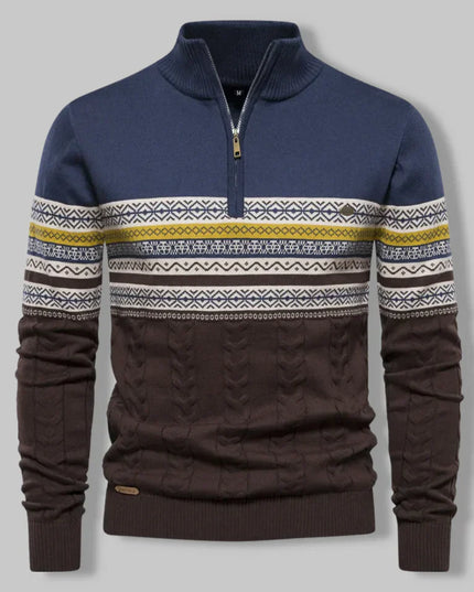 Oslo Quarter Zip Sweater Blue Sweater