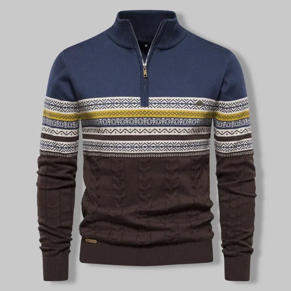 Oslo Quarter Zip Sweater Blue Sweater