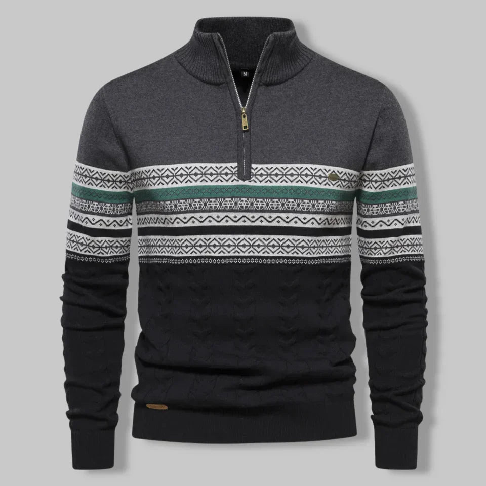 Oslo Quarter Zip Sweater Gray Sweater