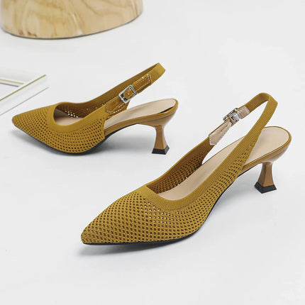 Maya | Elegant and Comfortable Mid-Heel Shoes Gold Shoes & Sandals