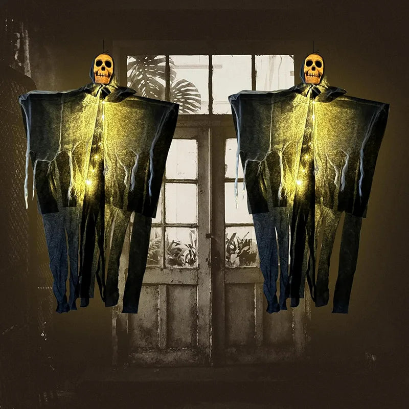 Glowing Skull Hanging Ghost Decor Halloween Decorations