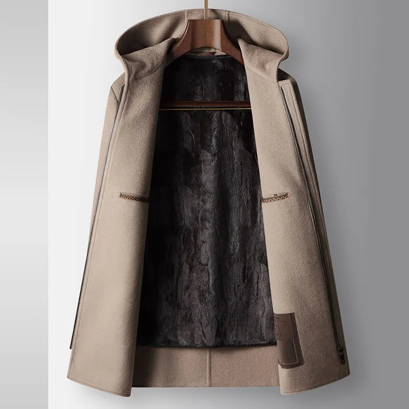 100% Woolen Hooded Coat Coat