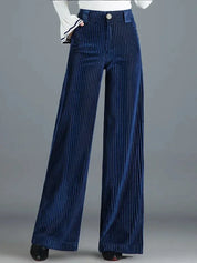 Velvet Eleganza Wide‑Leg Trousers Blue Trousers