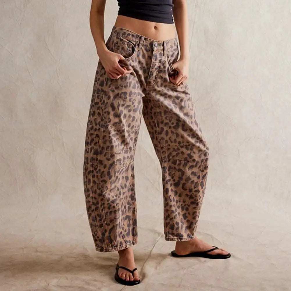 Parisian Muse Wide Leg Jeans Leopard