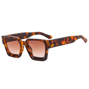 Retro Square Unisex UV400 Sunglasses Leopard Tea As Picture Sunglasses