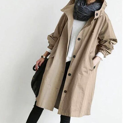 Laura | Waterproof windbreaker with hood Khaki