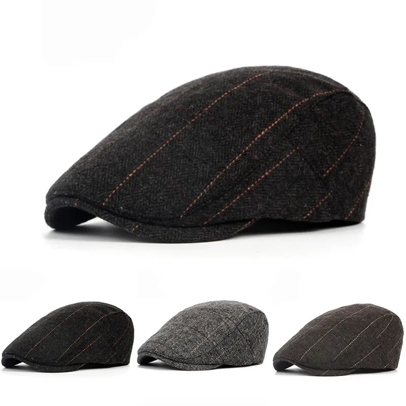 Men’s Wool Herringbone Newsboy Cap Hats