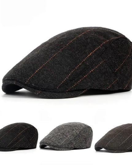 Men’s Wool Herringbone Newsboy Cap Hats