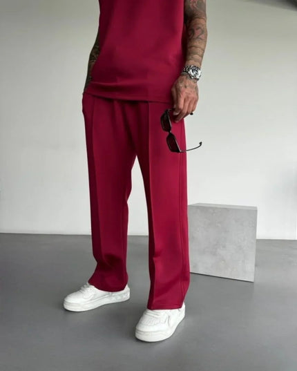 Two‑Piece Bamboo Lounge Set Red Men Set