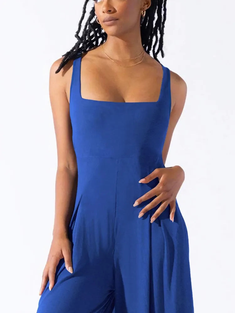 Women's High‑Waist Wide‑Leg Sleeveless Jumpsuit Jumpsuit