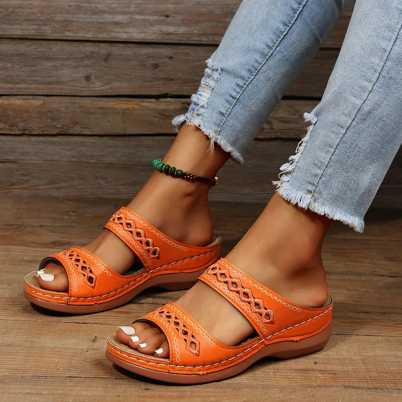 Diana | Chunky Orthopedic Sandals Orange Shoes & Sandals