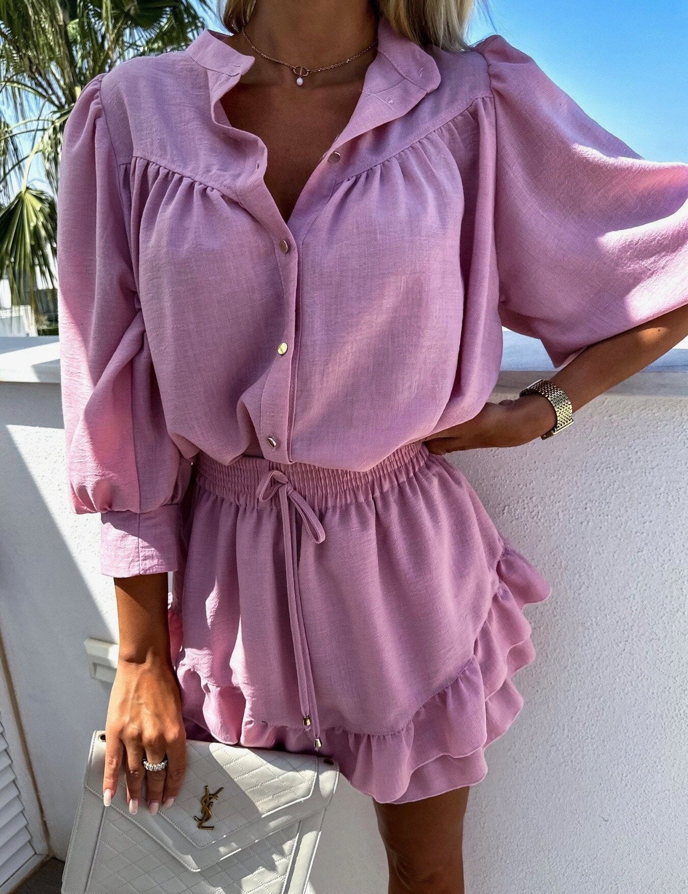 Maegan | Skirt + Blouse Set Pink