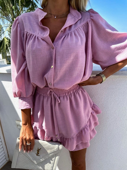 Maegan | Skirt + Blouse Set Pink