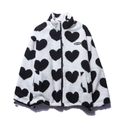 Women Heart Fleece Jacket Heart Fleece Jacket