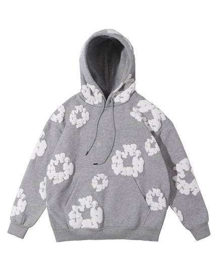 Denim Tears Men's Casual Hooded Sweatshirt Grey Hoodie