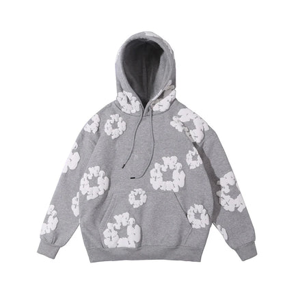Denim Tears Men's Casual Hooded Sweatshirt Grey Hoodie