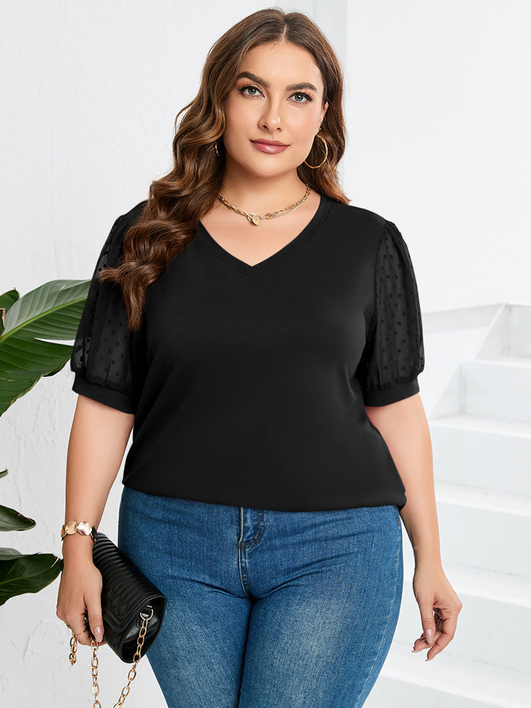Sophia | Elegant Top with V-Neck Palm Tree T-Shirt