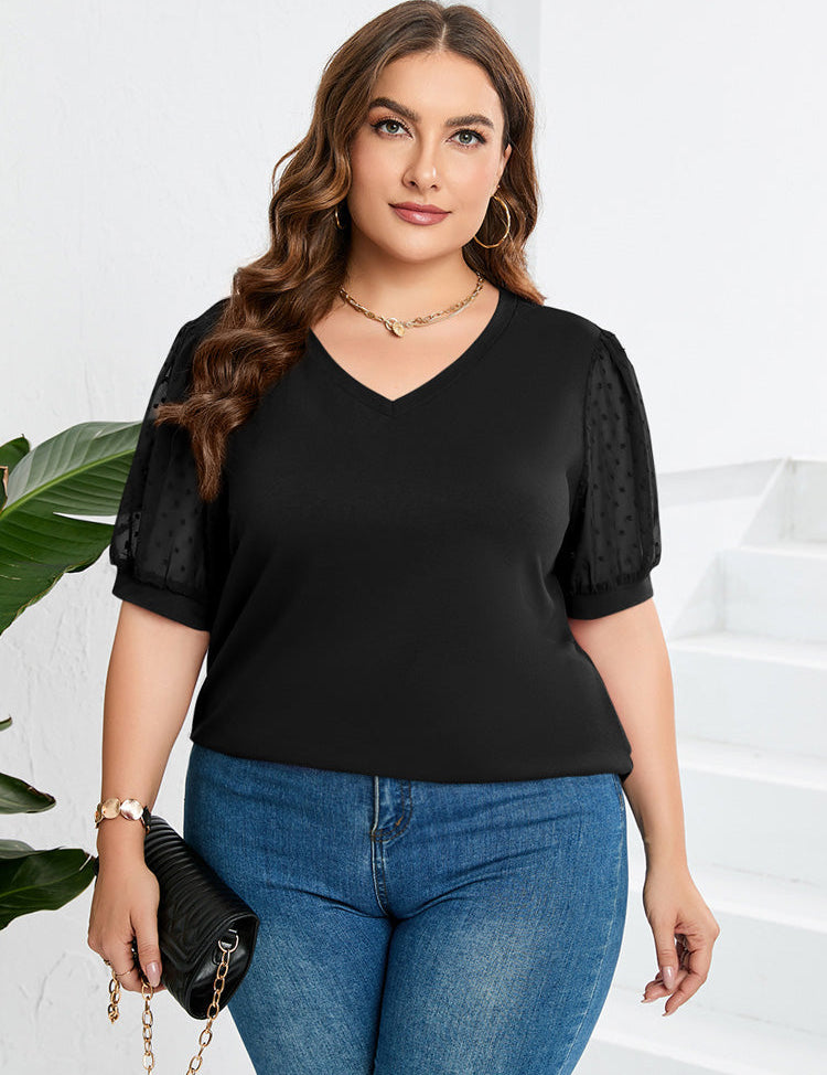 Sophia | Elegant Top with V-Neck Palm Tree T-Shirt