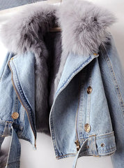 Eliza | Elegance Denim & Fur Jacket Eliza | Elegance Denim & Pelz Jacke - €64