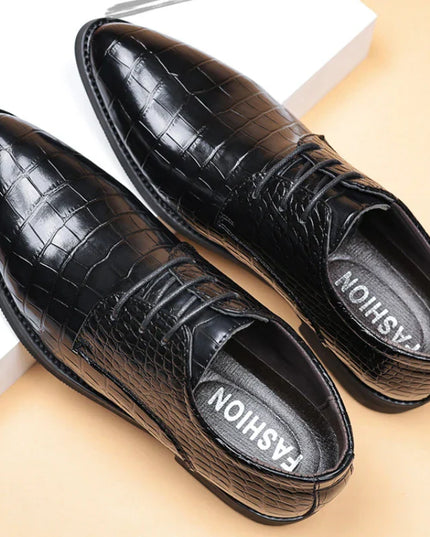 Lauren™ - Stylish Crocodile Pattern Leather Shoes Shoes