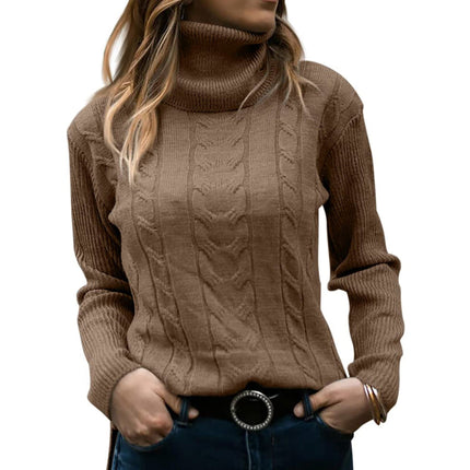 Women's Cozy Knitted Sweater Brown Sweater