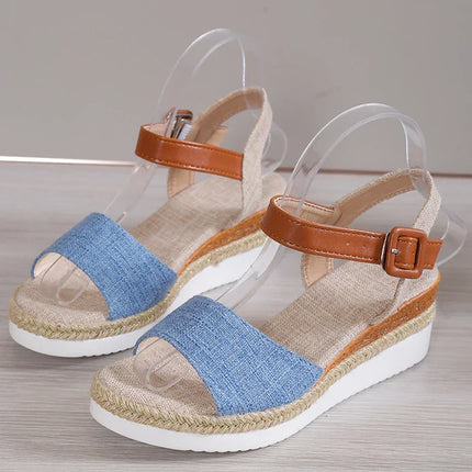 Isla™ – Summer Wedge Sandals Blue Sandals