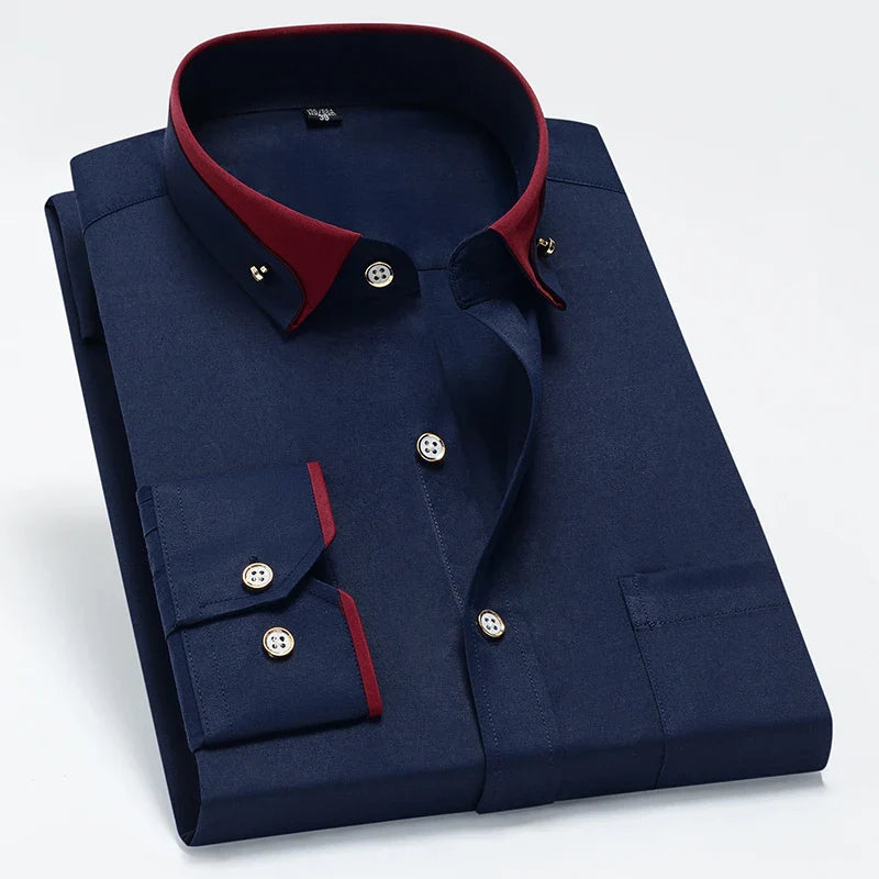 Avant Garde Button-Down Shirt Navy Blue Men's shirts
