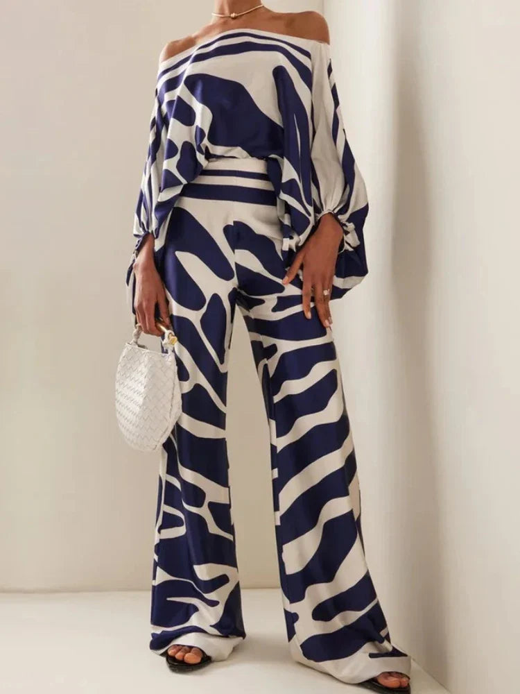 Lilie | Colorful two-piece set Blue white (Almost sold out) Two Pieces Sets