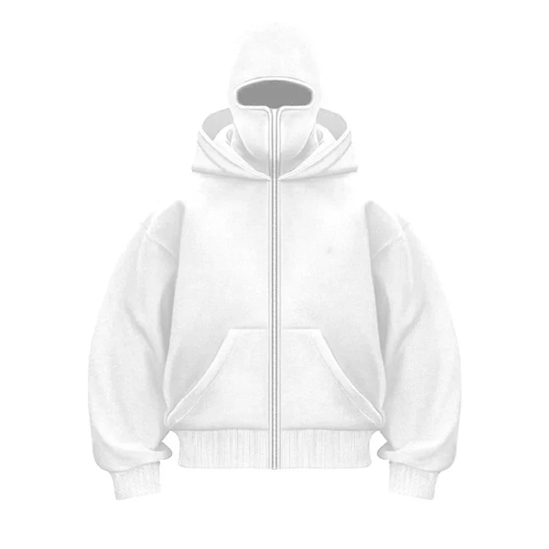 Benj™ | Urban Tactical Mask Hoodie White Jackets