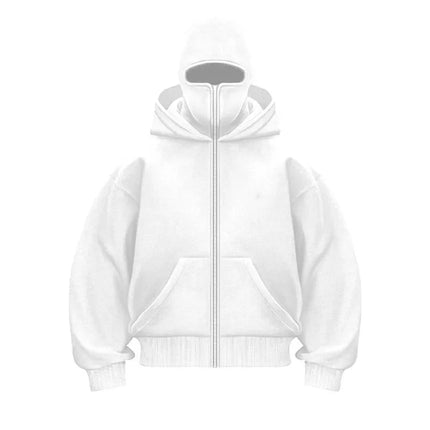 Benj™ | Urban Tactical Mask Hoodie White Jackets