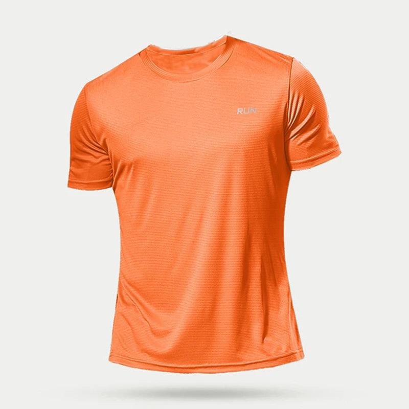 Quick-Dry Compression Athletic Tee – Lightweight Gymwear Orange T Shirts
