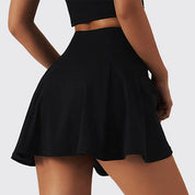 Women's Sports High Waisted Short Skirt Comfortable Breathable Belt Safety Pants and Pocket Tennis Yoga Golf Mini Skirt