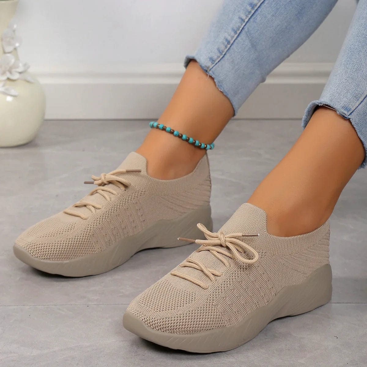 Jane™ - Breathable Trainers Beige Women Shoes