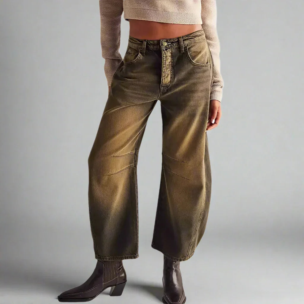Parisian Muse Wide Leg Jeans Brown