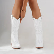 Mid‑Calf Block Heel Cowboy Boots Boots