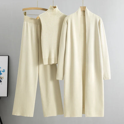 Elisabeth™ | Women's Knitted 3 Piece Set Apricot One Size Fits All