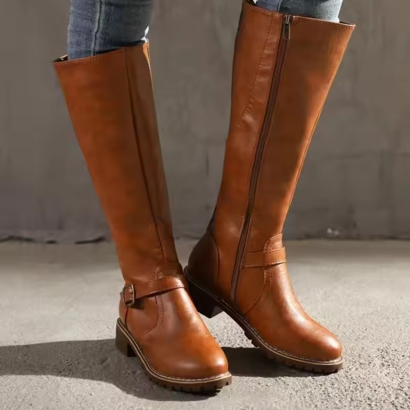 Women Leather Knee High Boots Boots