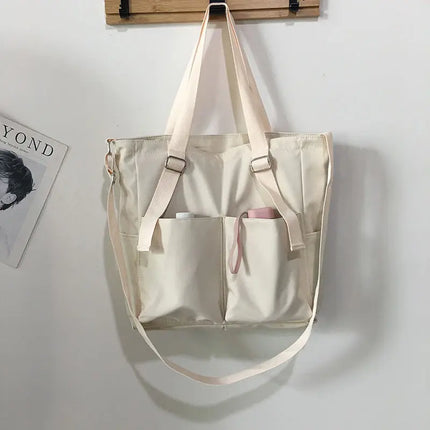 Waterproof Oxford Large-Capacity Women's Tote Bag Beige Tote Bags