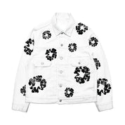 Retro Denim Tears Couples Outfit - Matching Jacket and Pants Set White top Jacket