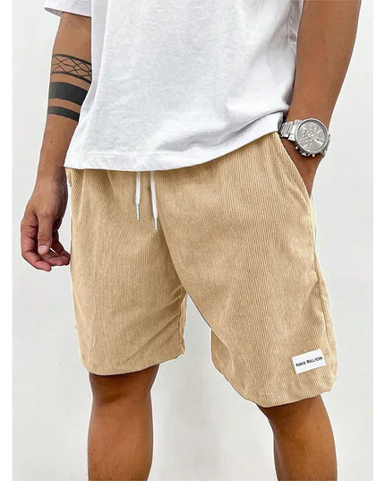 Men’s Velvet Drawstring Shorts Khaki Shorts