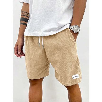Men’s Velvet Drawstring Shorts Khaki Shorts