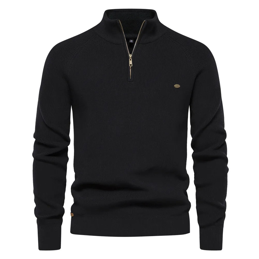Max | Stylish Zip-Up Sweater Black